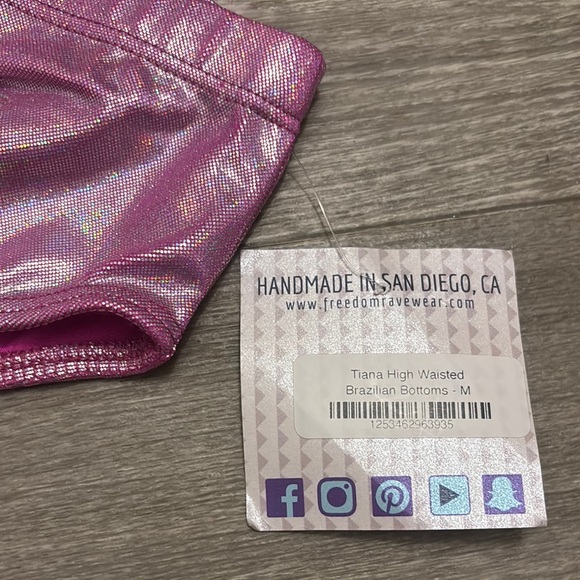 Pink Holograph Brazilian Rave Bottom - Picture 2 of 3